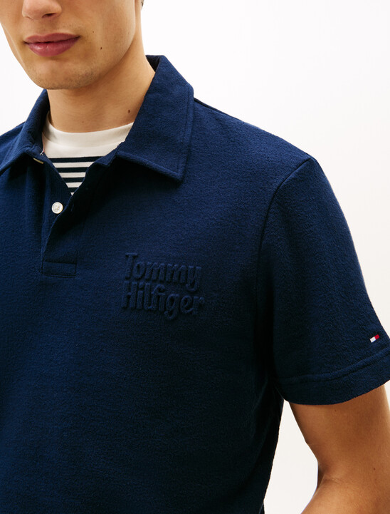 Reverse Terry Embossed Logo Polo