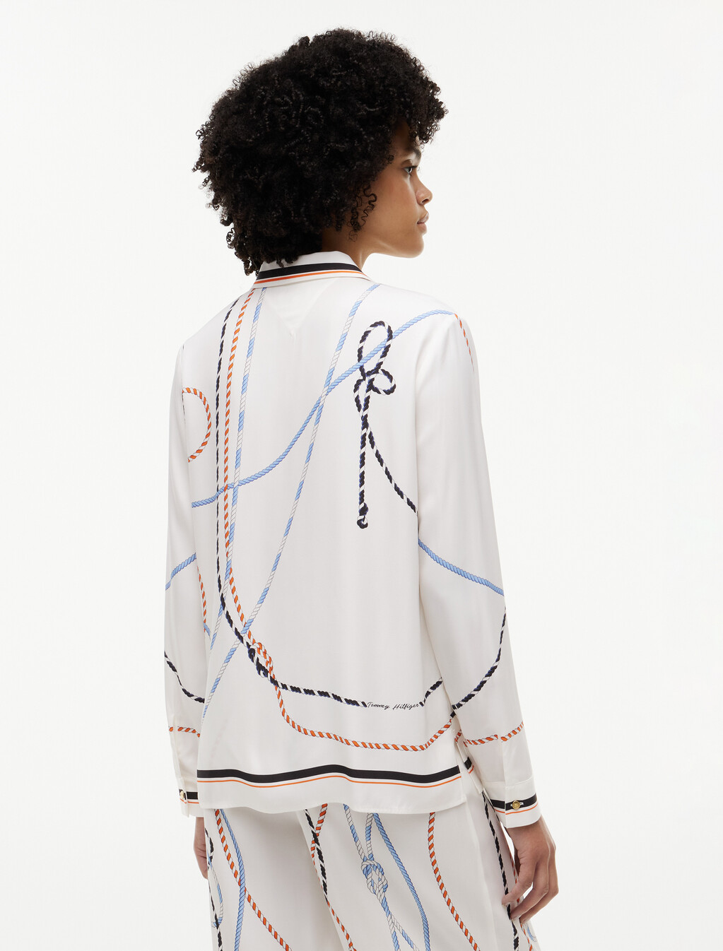 Regular Fit Rope Print Gold-Tone Button Shirt, Placed Multi Color Rope, hi-res