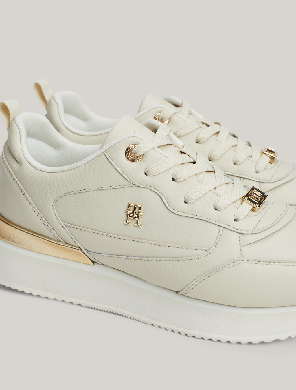 Leather TH Monogram Runner Trainers, Newsprint, hi-res