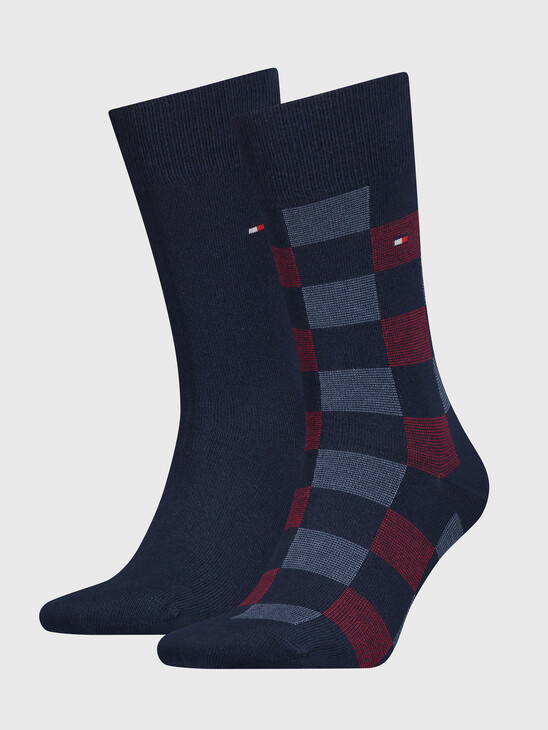 TOMMY HILFIGER ONE ROW CHECK SOCKS 2 PACK