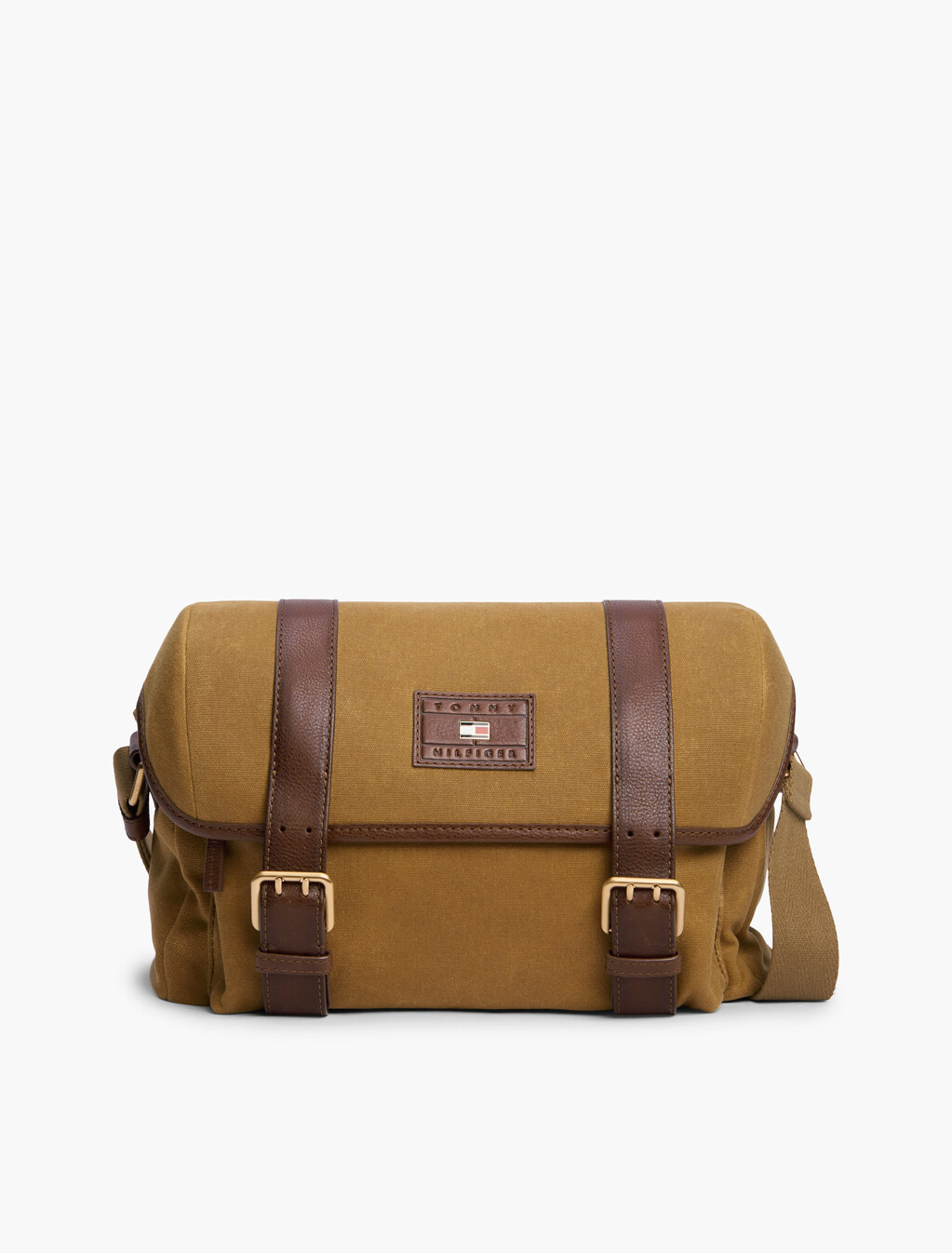 Textile Buckle Flap Crossbody Messenger Bag, Vintage Camel, hi-res