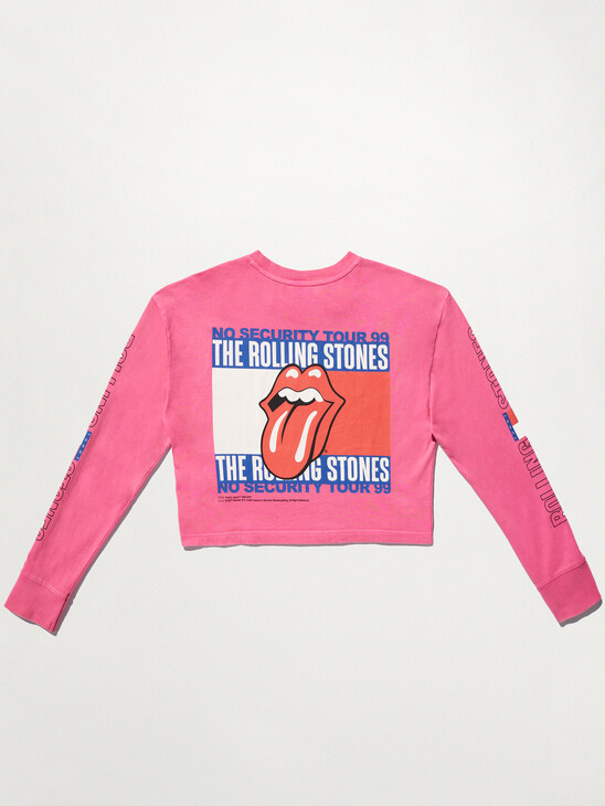 Tommy Revisited Long Sleeve Rolling Stones Cropped T-Shirt