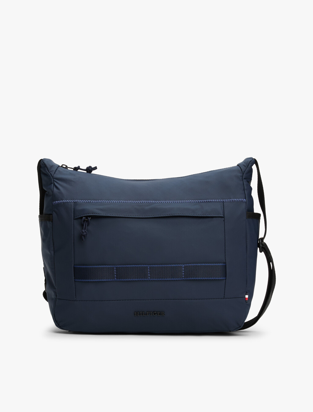 Metal Logo Crossbody Messenger Bag, Space Blue, hi-res