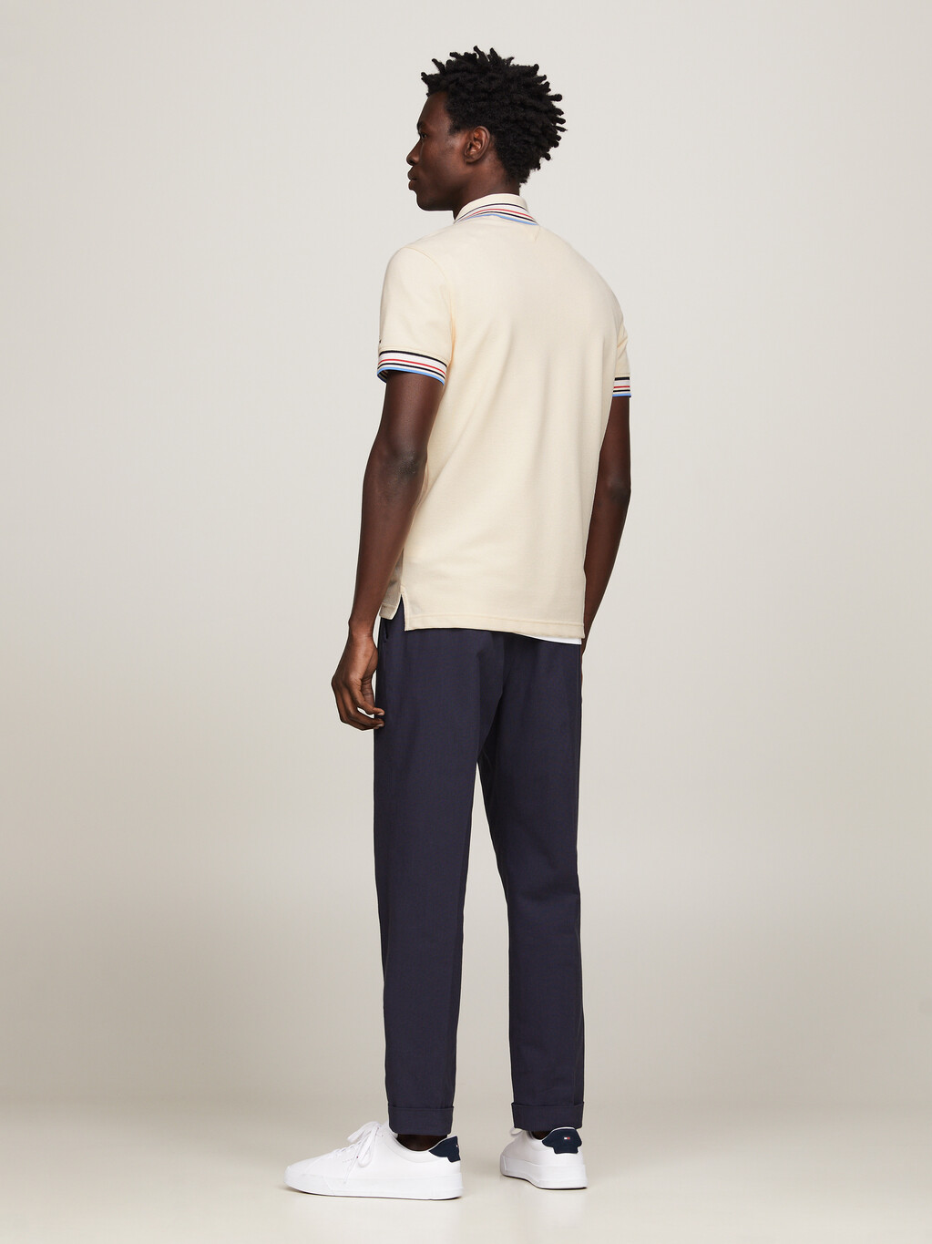Global Stripe Tipped Regular Fit Polo, Calico, hi-res