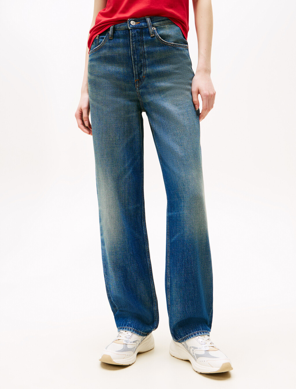 High Rise Straight Jeans, Denim Medium, hi-res