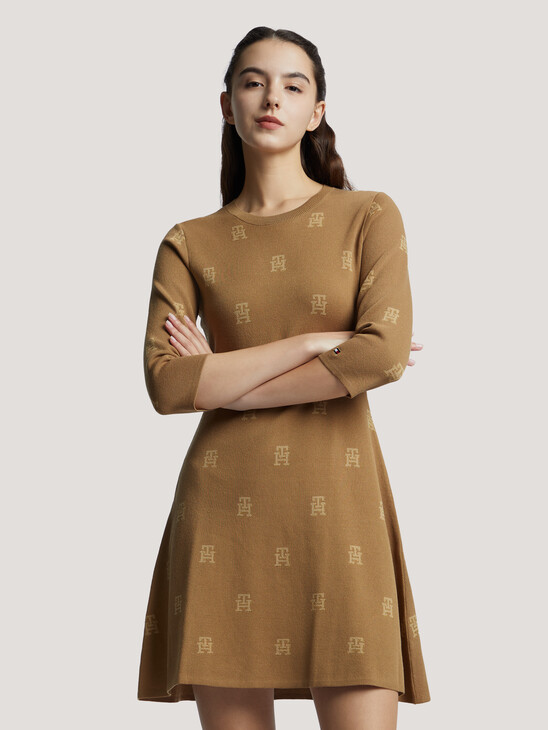 CNY TH Monogram Knit Dress