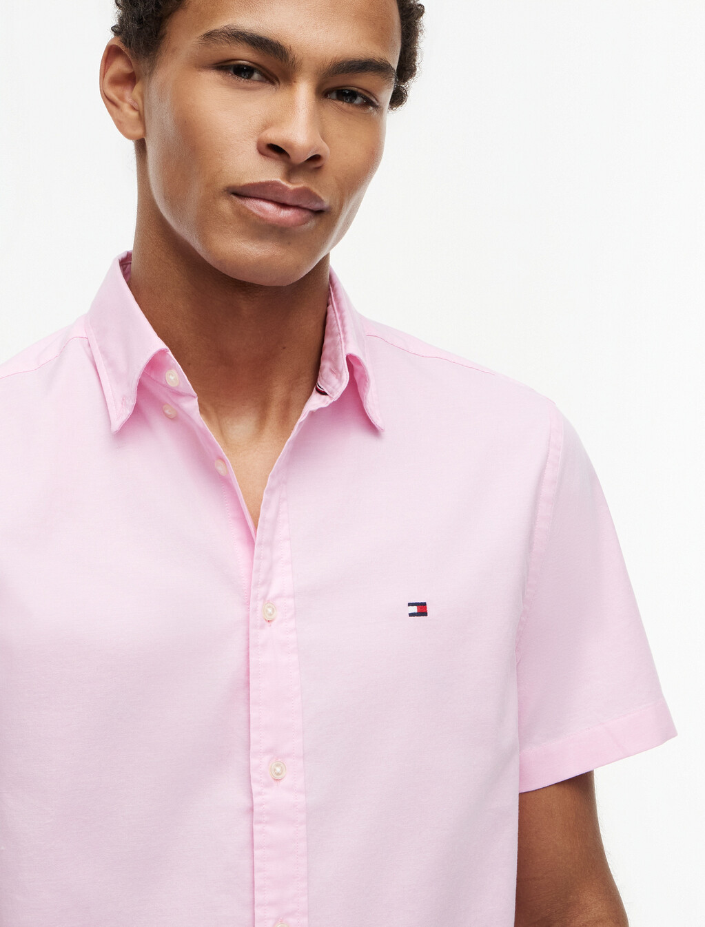 Lightweight Short Sleeve Oxford Shirt, Rose Petal, hi-res