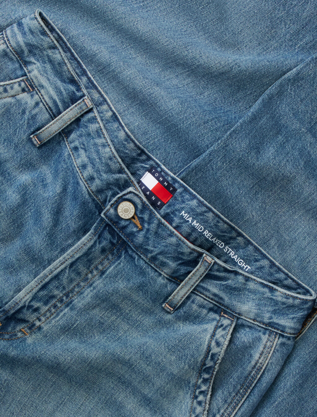 Mia Mid Rise Relaxed Straight Cargo Jeans, Denim Medium, hi-res