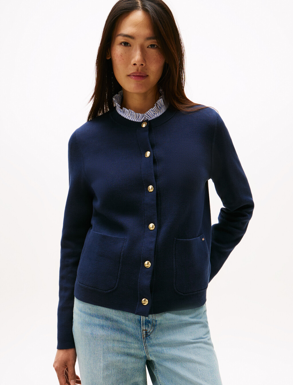 Reversible Cardigan, Br Stp Navy/Dark Night Navy, hi-res