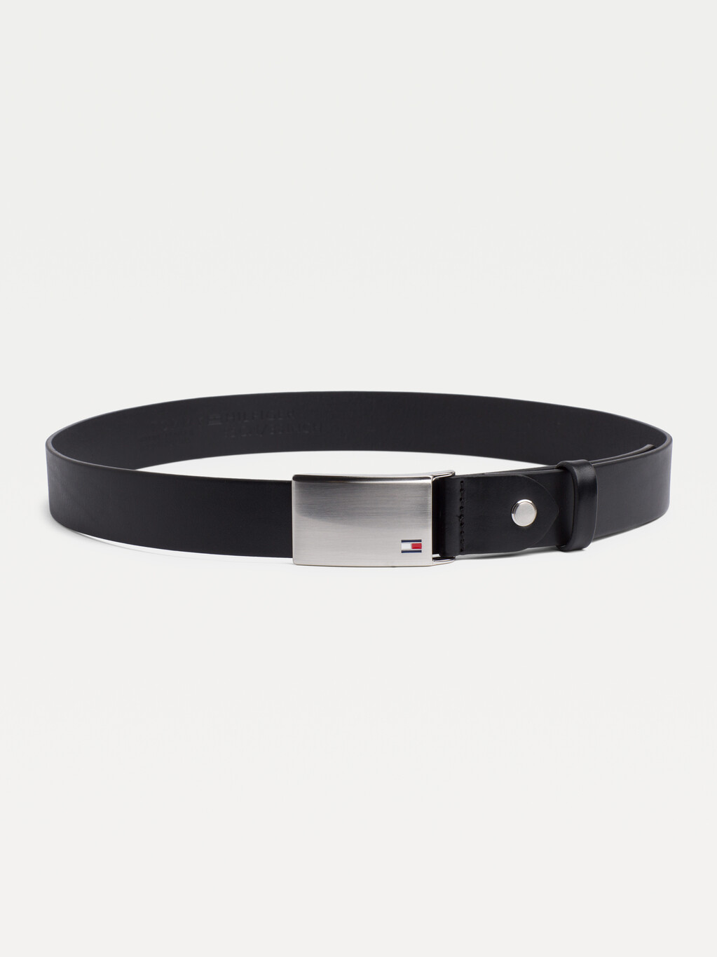 Adjustable Logo Plaque Belt, Black, hi-res