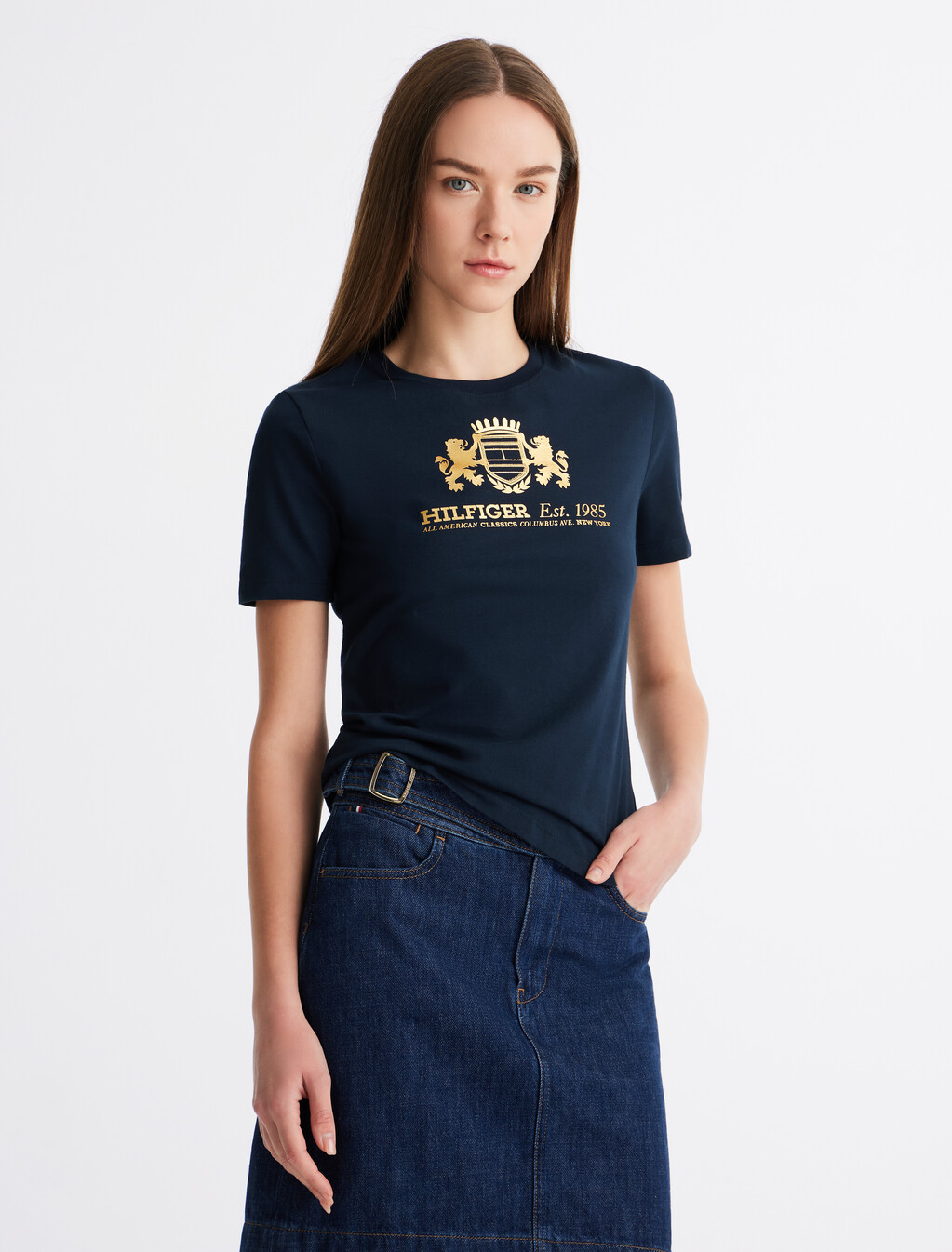 Varsity Slim T-Shirt, Dark Night Navy, hi-res