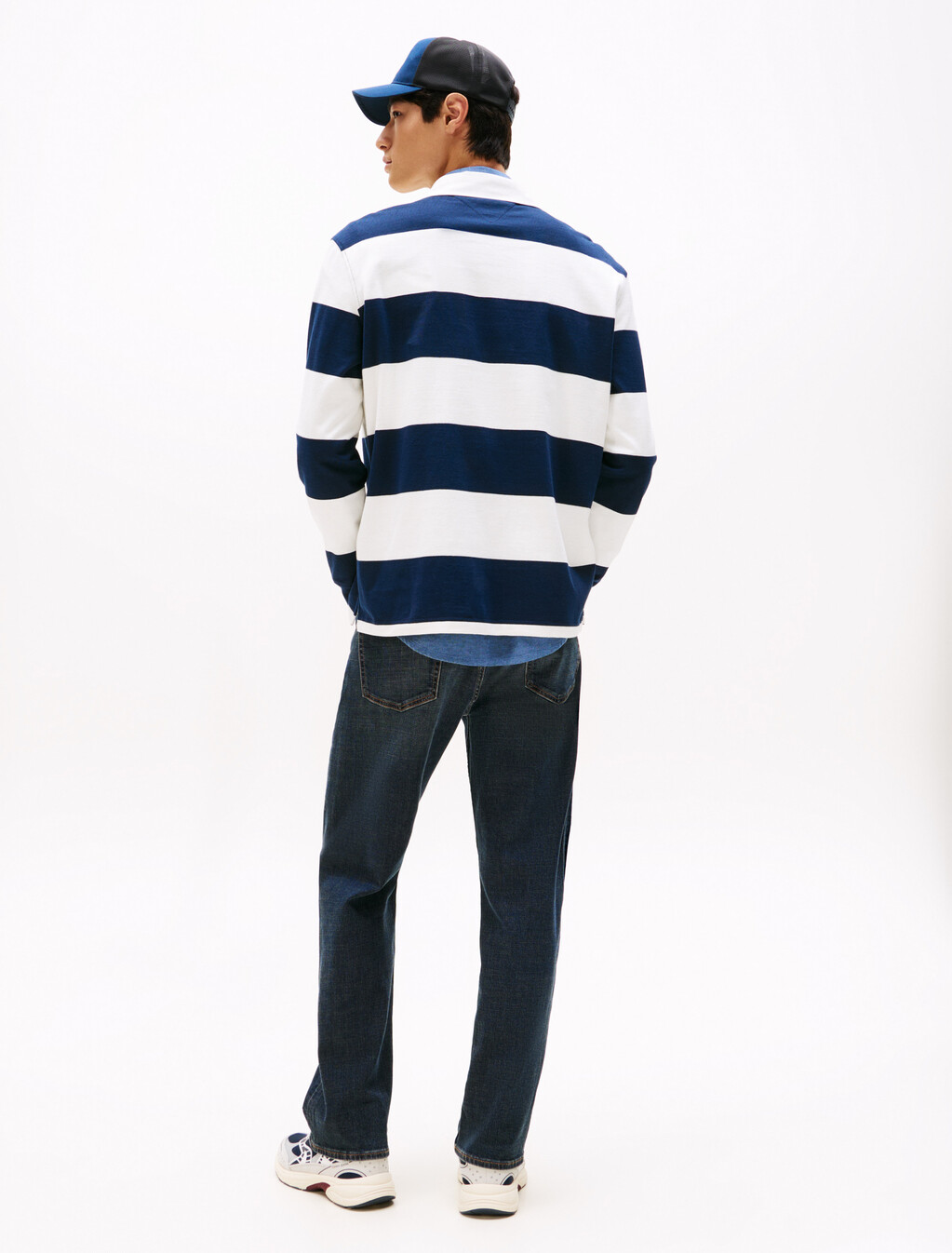 Heritage Relaxed Stripe Rugby Shirt, Dark Night Navy Stripe, hi-res