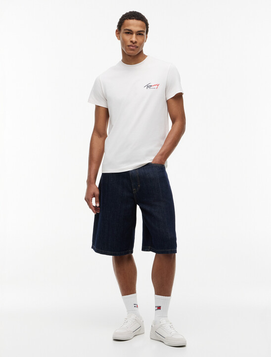 Theo Loose Denim Shorts With Linen