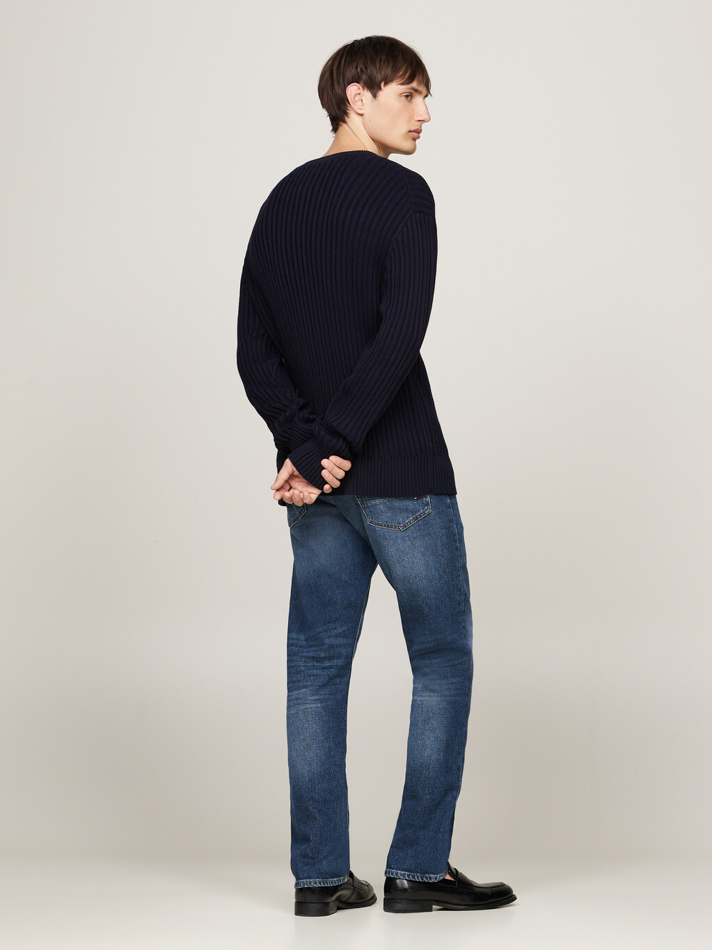 Chunky Rib-Knit Relaxed Jumper, Desert Sky, hi-res