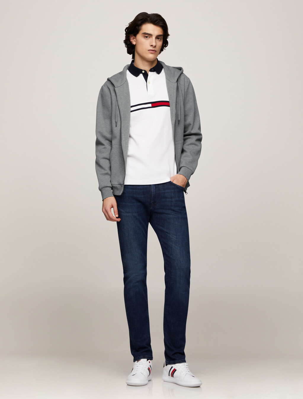 Zip Through Jacket, Medium Grey Heather, hi-res