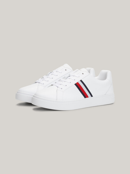 Essential Leather Signature Tape Court Trainers