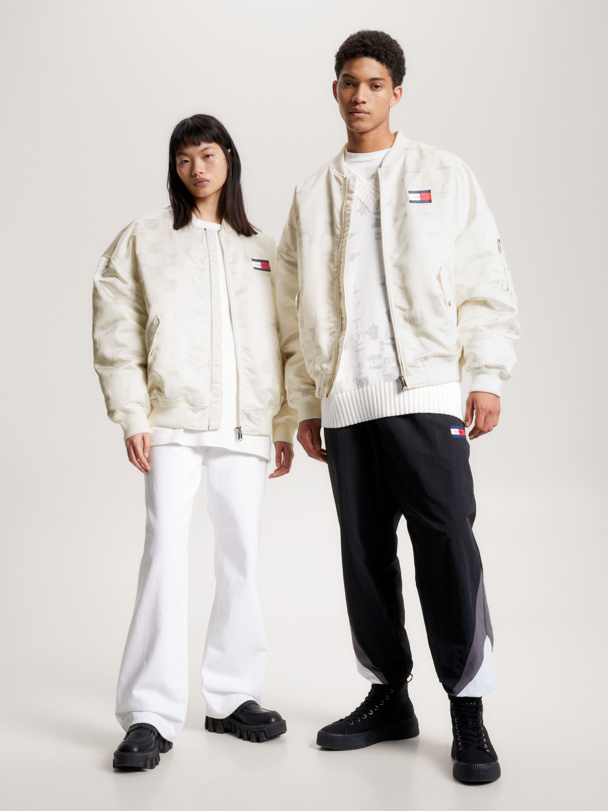 Tommy hilfiger white bomber jacket on sale