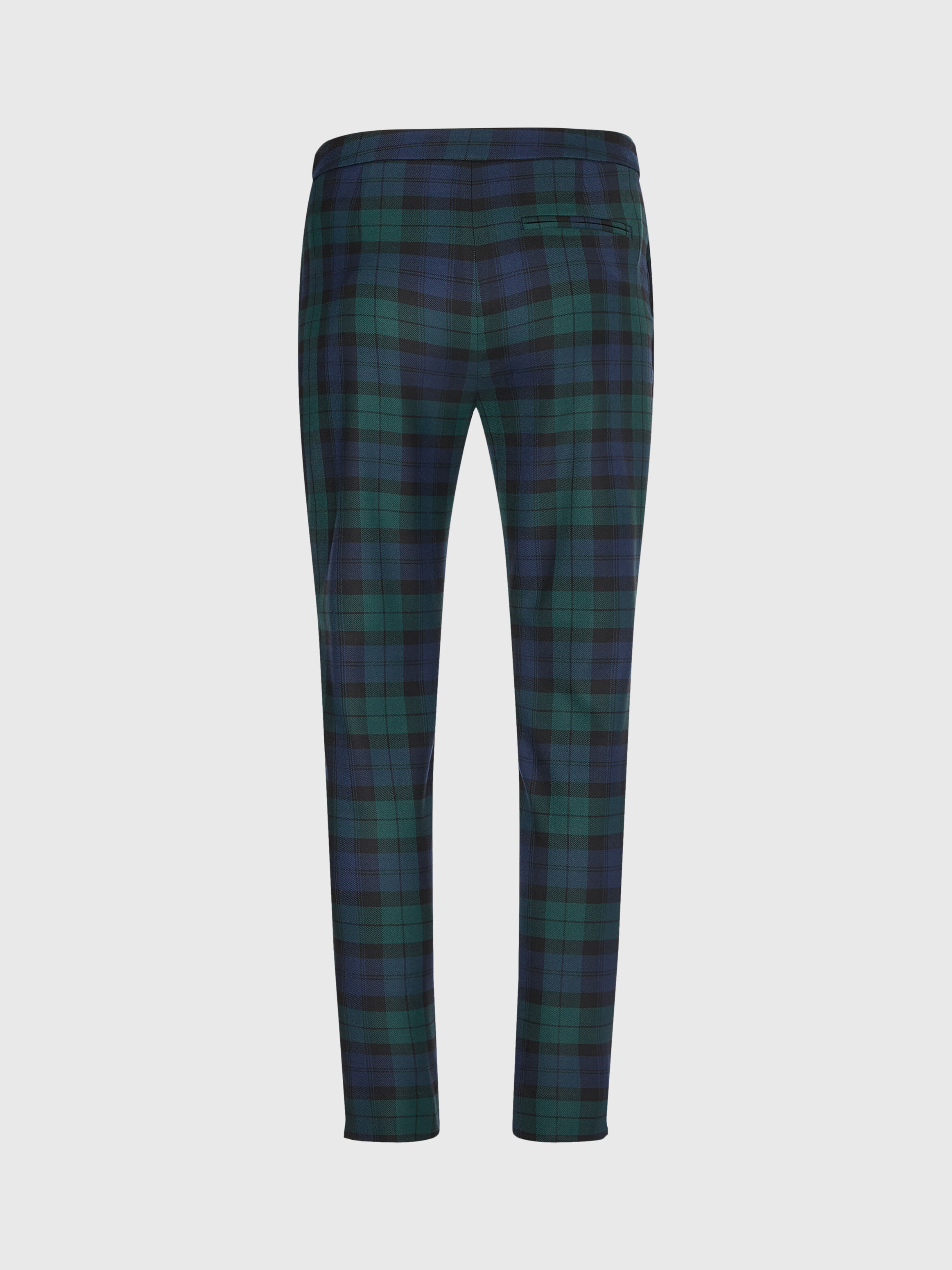 Mens blue and green tartan trousers top