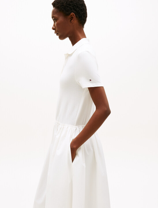 Broderie Anglaise Midi Polo Dress