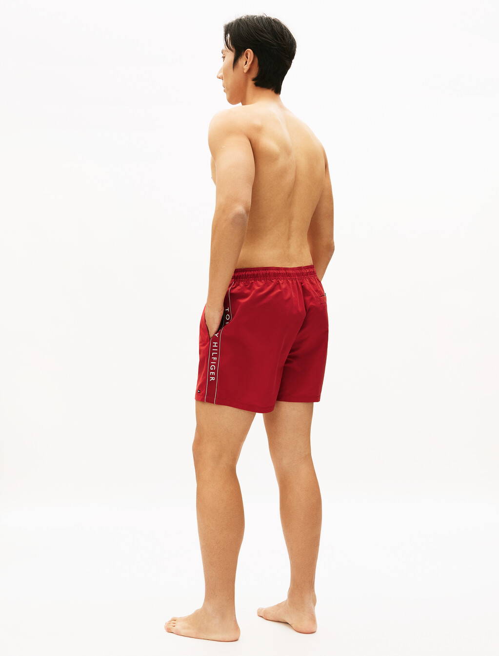 Medium Drawstring Shorts, Medium Red, hi-res