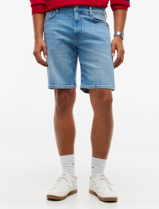 Denton Slim Straight Whiskered Denim Shorts