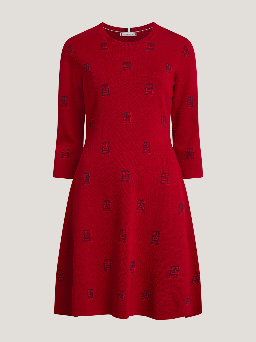 CNY TH Monogram Knit Dress, Imd Aop Arizona Red, hi-res