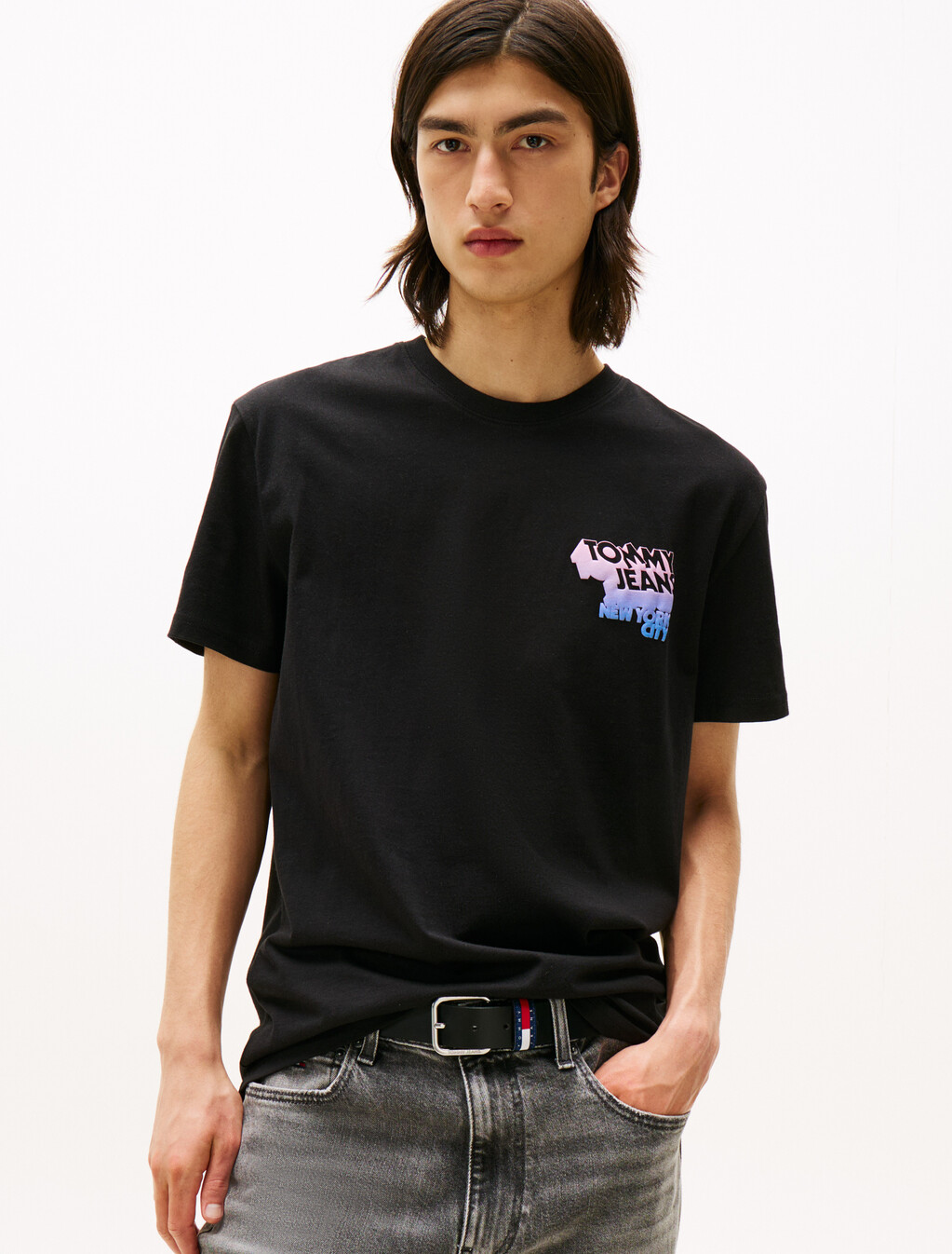 Stack Logo Regular T-Shirt, Black, hi-res