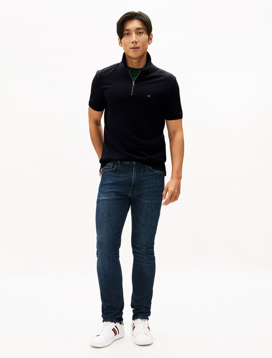 Mercerized Pique Zip Up Polo