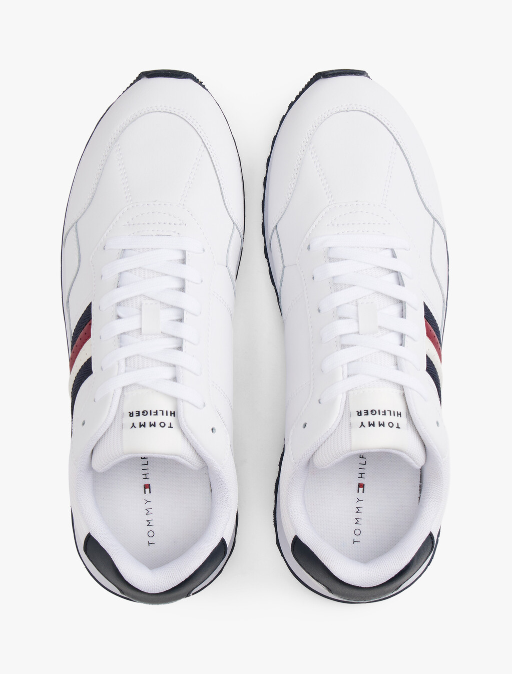 Signature Tape Cleat Trainers With Leather, White, hi-res