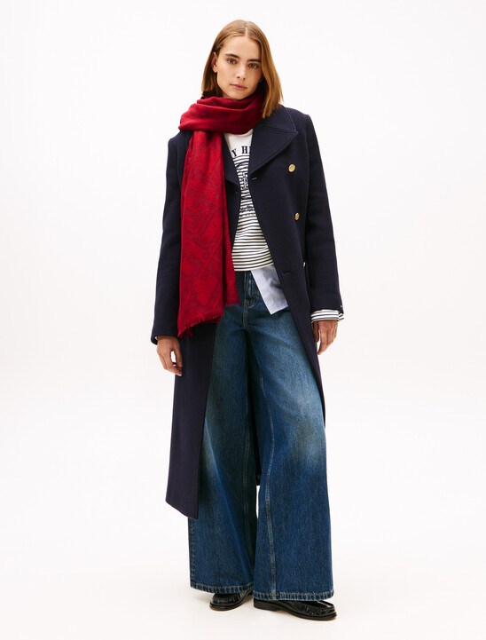 TH Monogram Jacquard Scarf With Wool