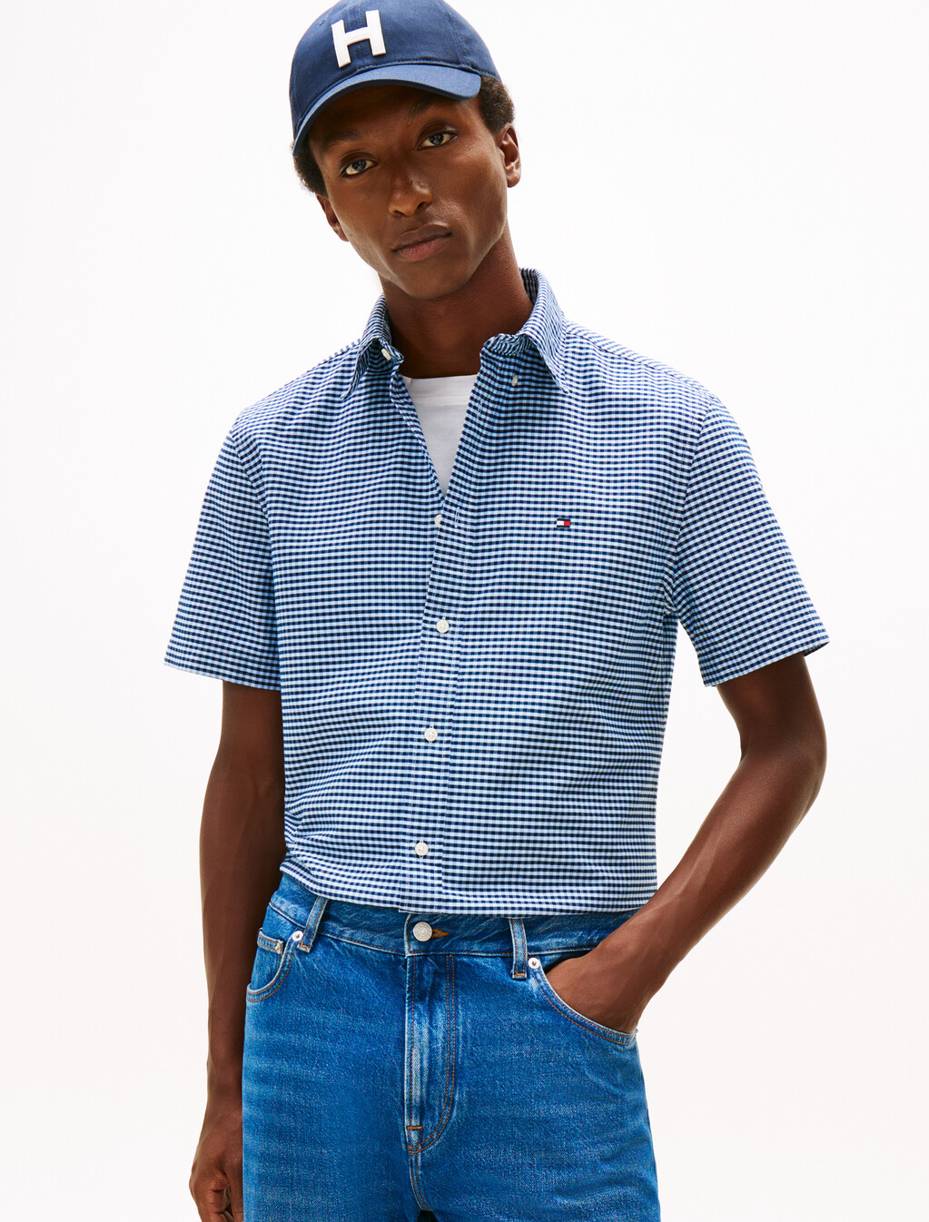 Heritage Gingham Check Oxford Shirt, Night Sky / Check, hi-res