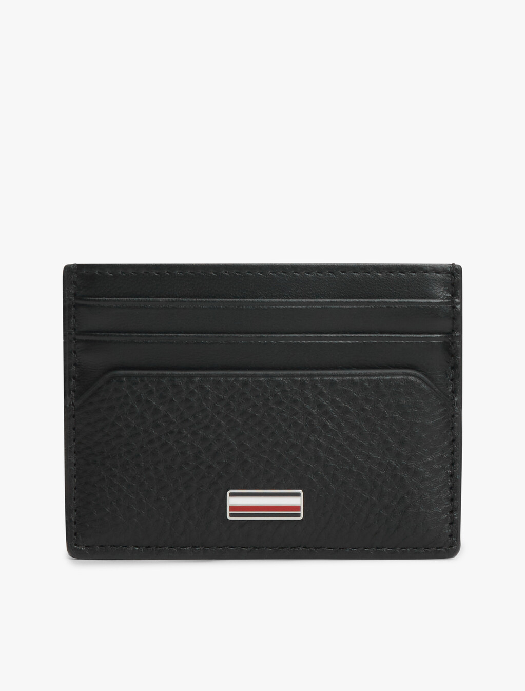 Leather Signature Plaque Card Holder, Black, hi-res