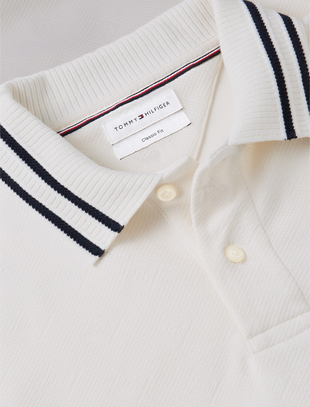 Relaxed Fit Foulard Jacquard Polo Shirt, Ivory Petal, hi-res