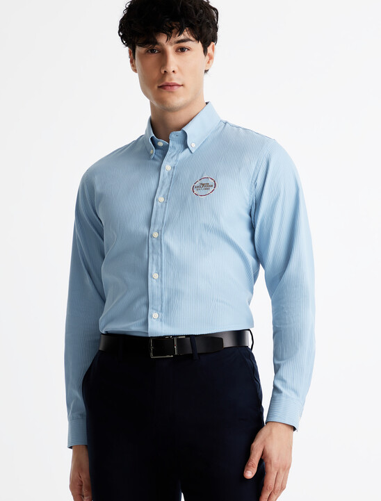 Jacquard Pattern Stripe Shirt