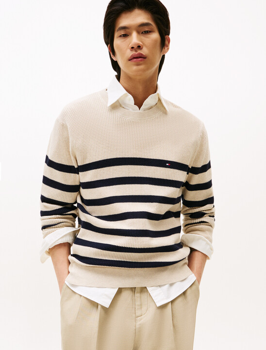 Textured Knit Crew Neck Jumper
