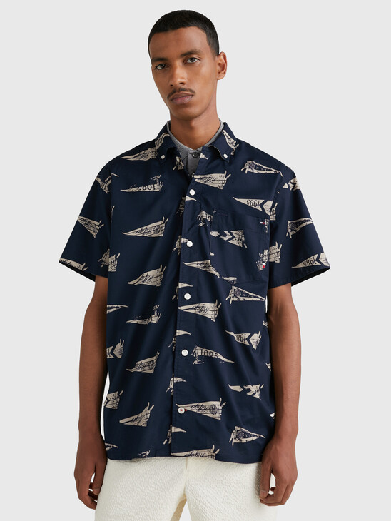 NAUTICAL SHORT SLEEVE REGULAR FIT SHIRT