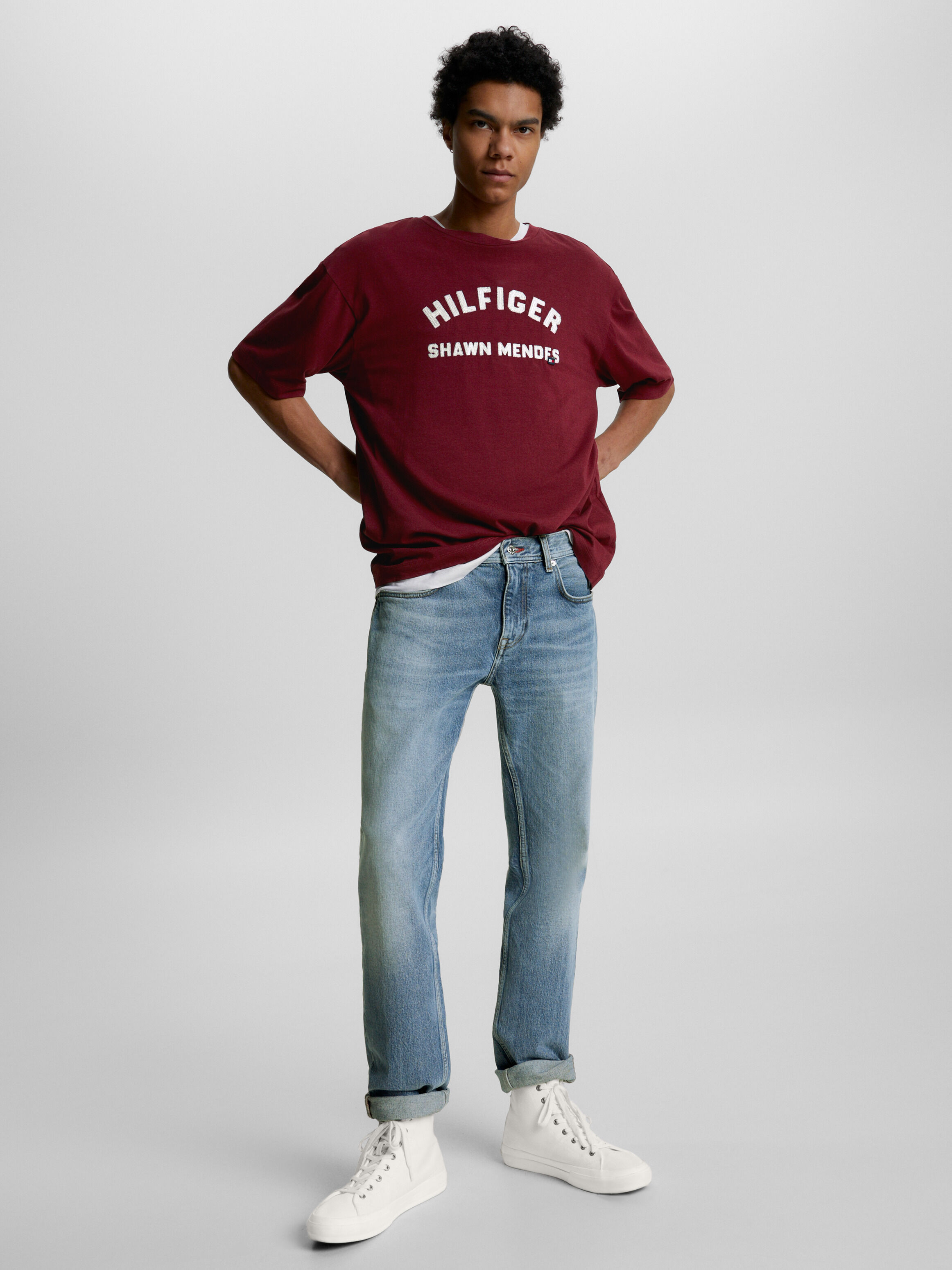 T shirt cheap rouge tommy hilfiger