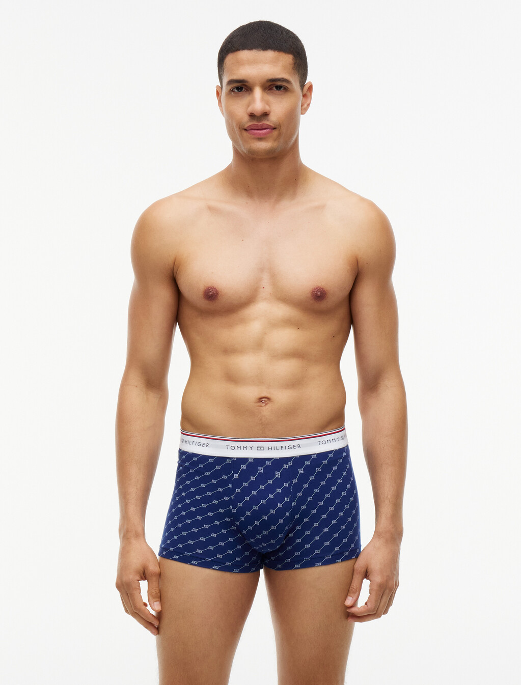 3-Pack Global Stripe Logo Trunks, Med Red/Blk/Bl Ink Outline, hi-res