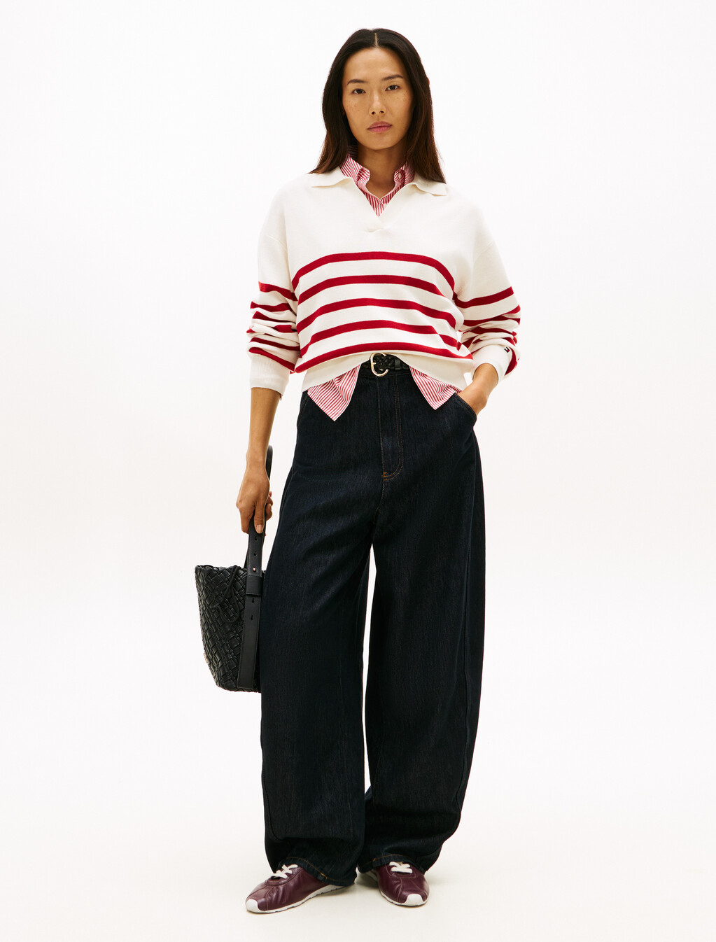 Polo Long Sleeve Jumper, Ivory Petal, hi-res