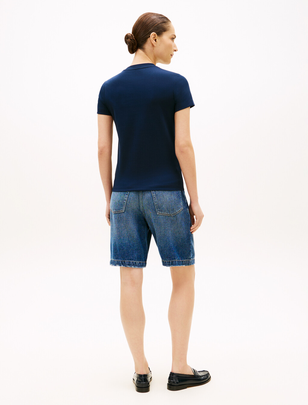 Asia Fit Double Knit Crewneck T-Shirt, Dark Night Navy, hi-res