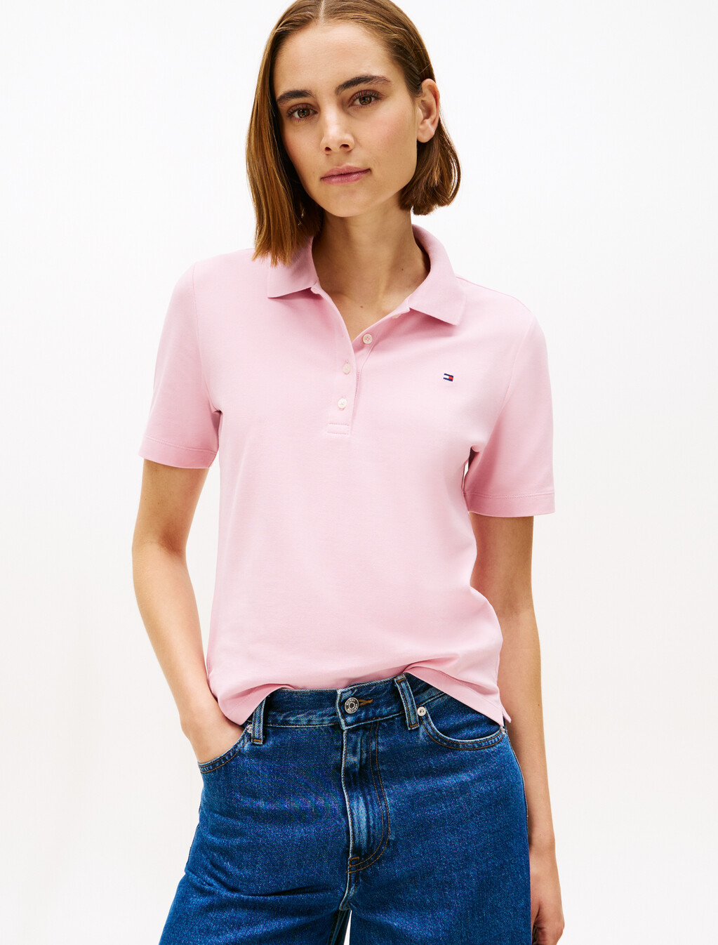 1985 Collection Flag Embroidery Regular Polo, Bonita Pink, hi-res