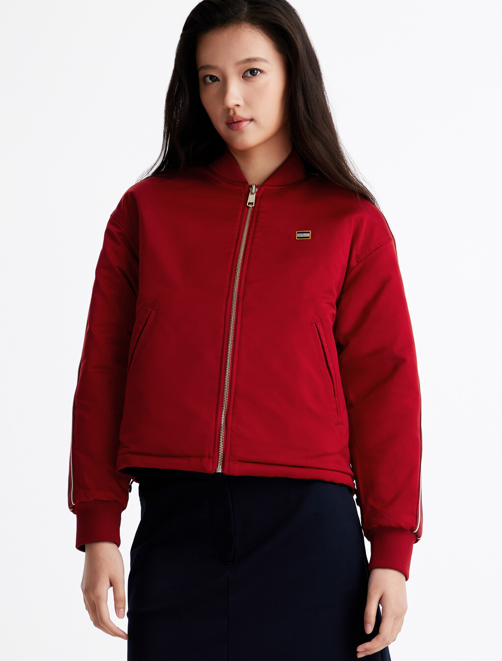 Reversible Quilted Bomber Jacket, Arizona Red, hi-res