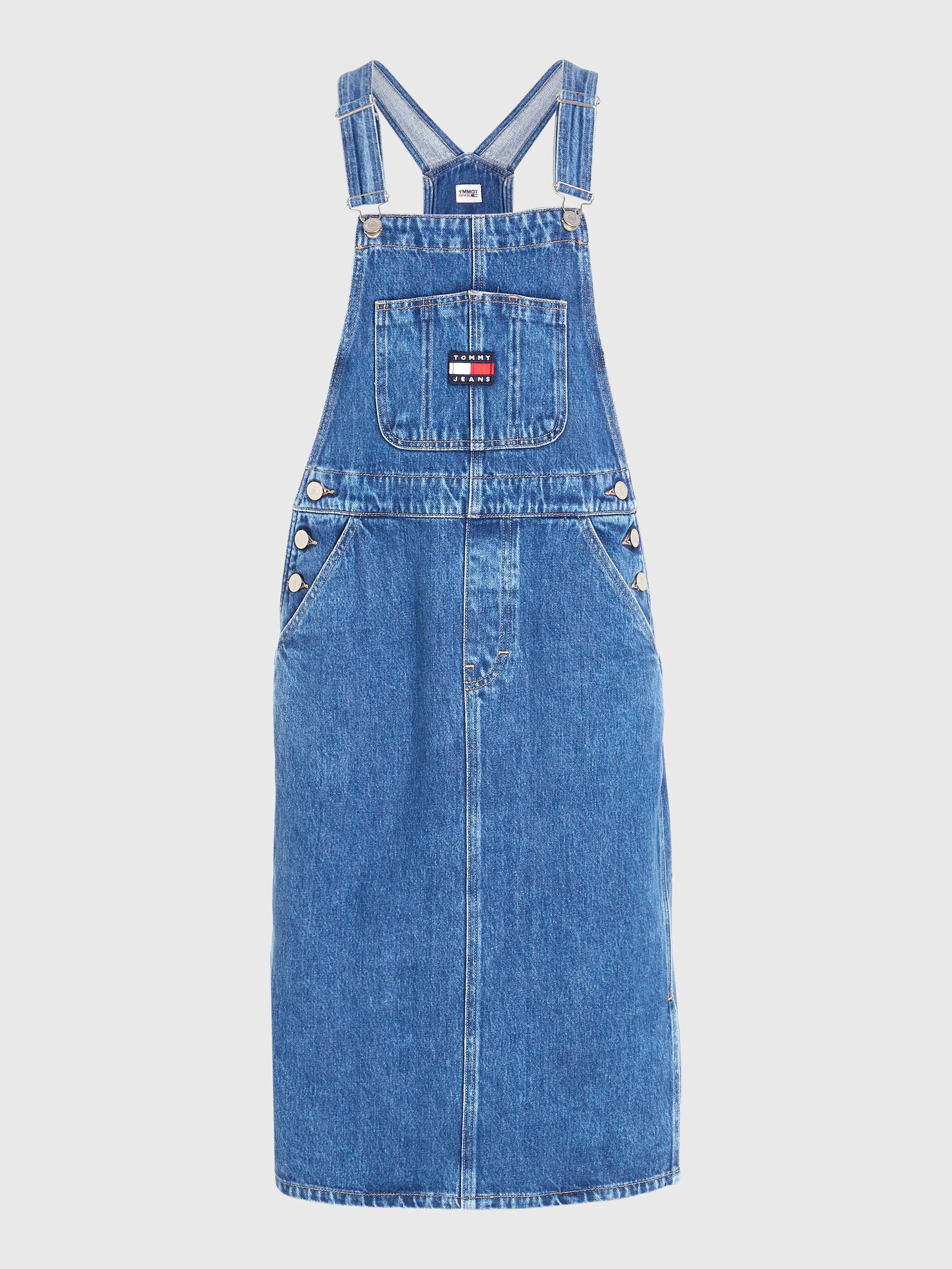 Denim Midi Dungaree Dress blue Tommy Hilfiger Malaysia