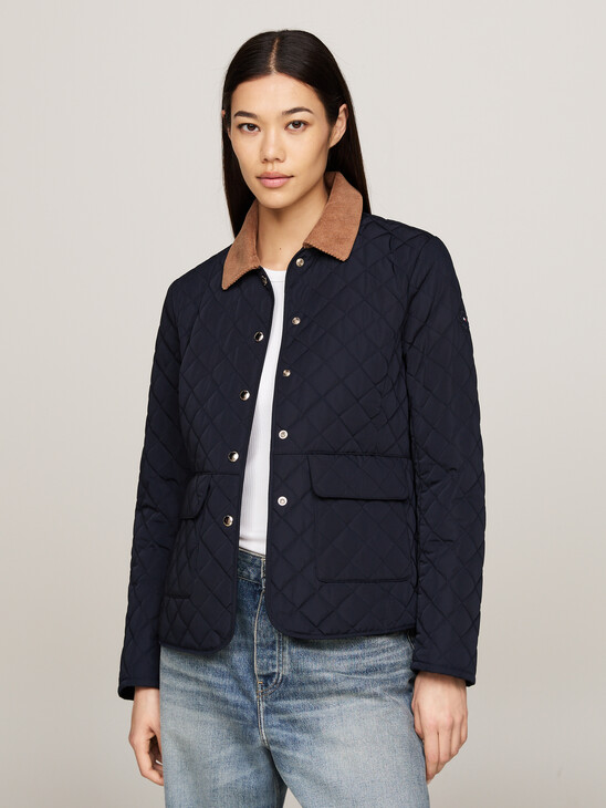 Water Repellent Slim Quilted Jacket