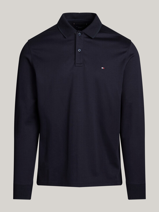 Jacquard Long Sleeve Polo Shirt