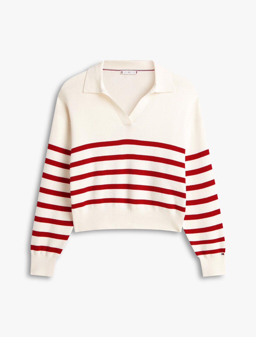 Polo Long Sleeve Jumper, Ivory Petal, hi-res