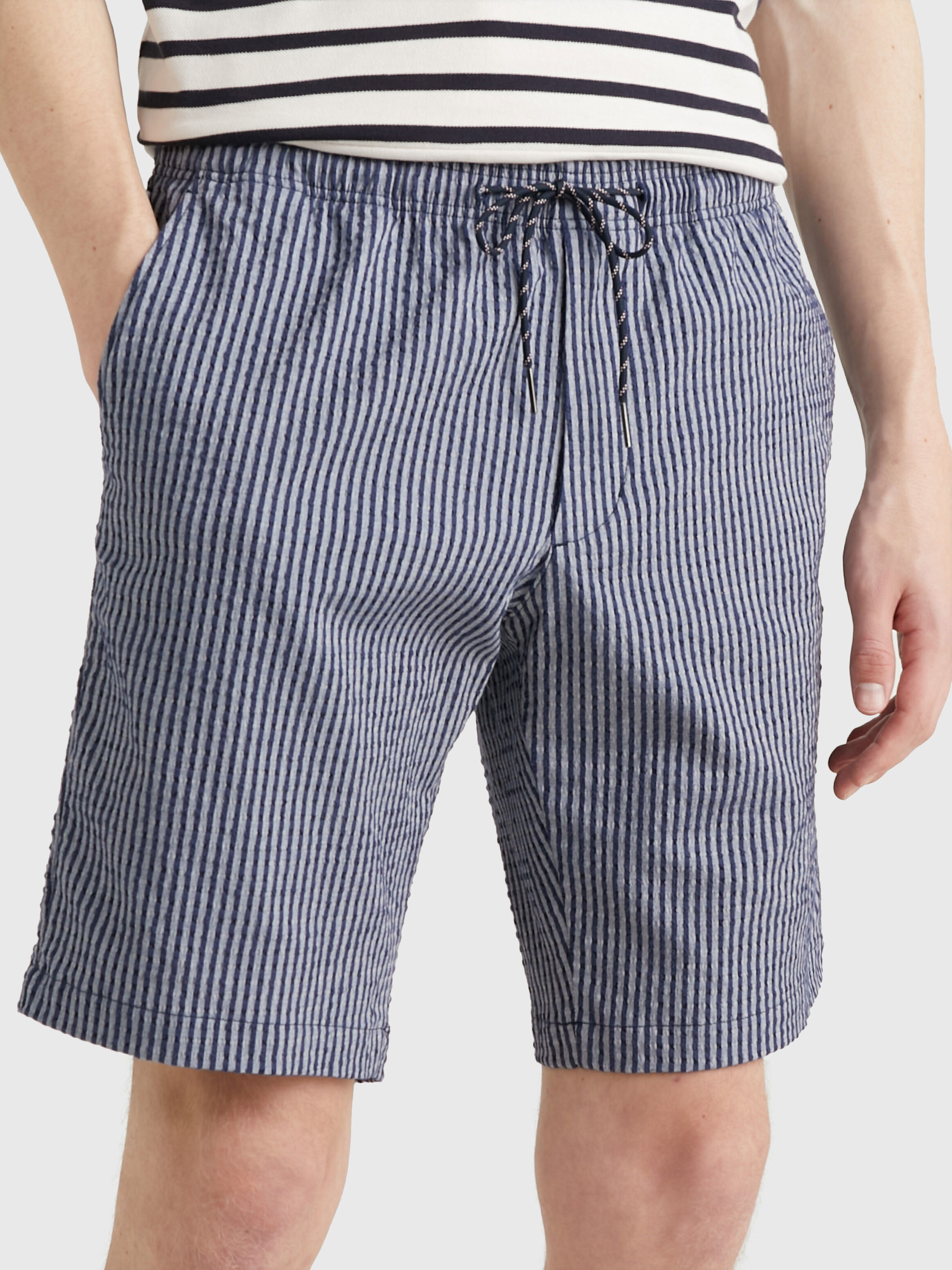 Harlem Seersucker Relaxed Stripe Shorts blue Tommy Hilfiger