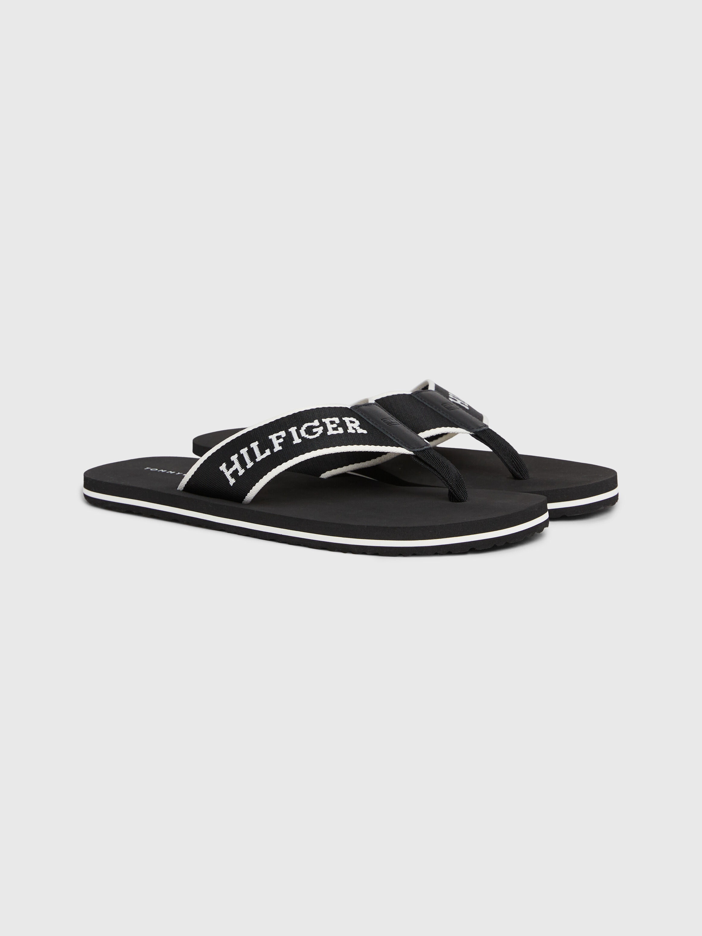 Black tommy hilfiger flip flops top