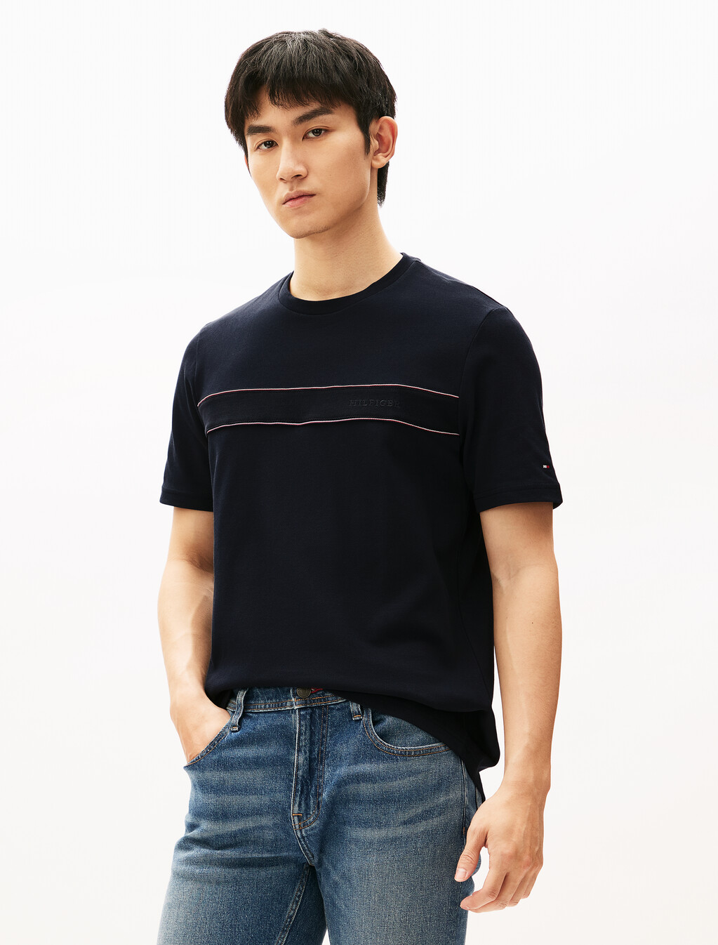 Global Stripe Block T-Shirt, Desert Sky, hi-res
