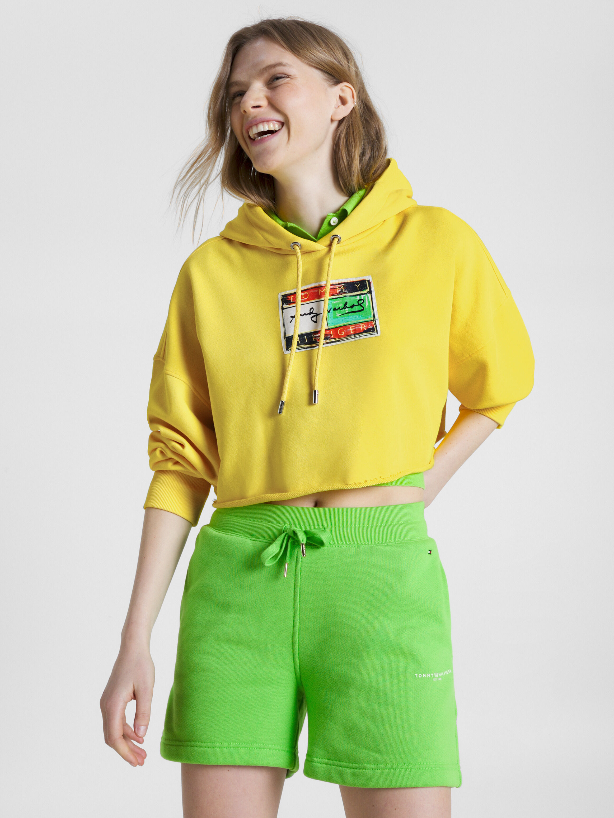 Crop tommy hilfiger hoodie deals